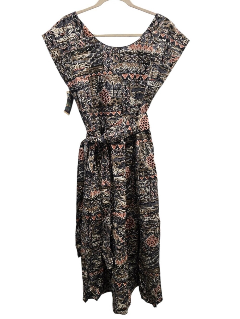 NWT Vtg Reyn Spooner 100% Cotton Aloha Midi Shoey Sleeve Dress SZ Medium